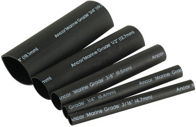 Ancor Heat Shrink Tubing (ALT) Kit - 8 Pack 3 20 To 2/0 AWG Black