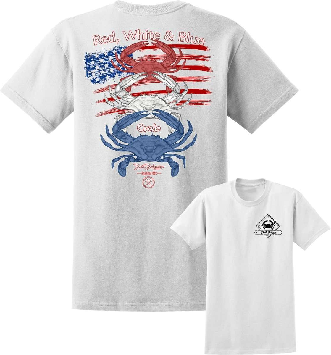 David Dunleavy Red White And Blue Crab T-Shirt