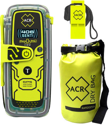  ACR ResQLink View Personal Locator Beacon W/ Res-Q Whistle &amp; Dry Bag