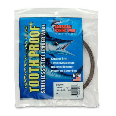  American Fishing Wire Tooth Proof Single Strand Leader Wire