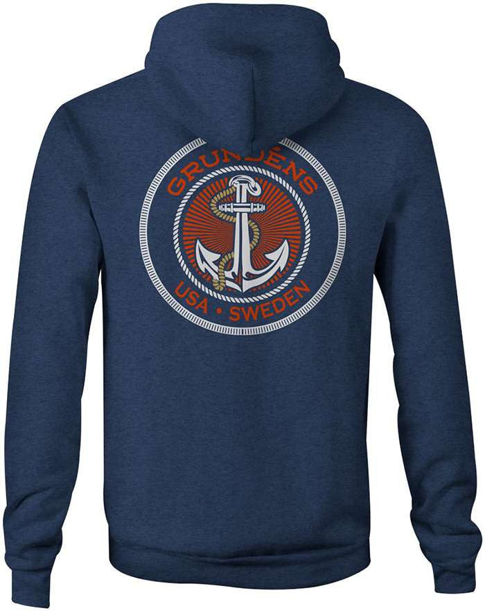  Grundens Displacement DWR Hoodie - Heather Navy
