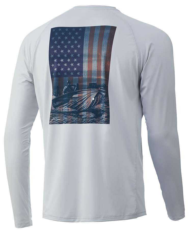  Huk KC American Shotgun Pursuit Long Sleeve Shirt - Glacier