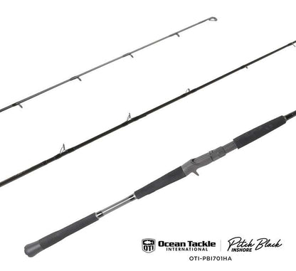  Ocean Tackle International OTI-PBI701HFA Pitch Black Inshore Conventional Rod