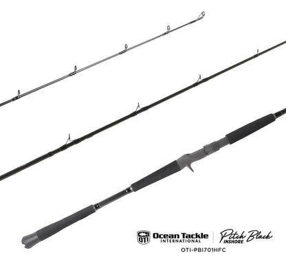  Ocean Tackle International OTI-PBI701HFC Pitch Black Inshore Conventional Rod