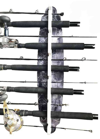  Reel Salty Waterproof 11 Fishing Rod Wall/Ceiling Storage Rack - Gray