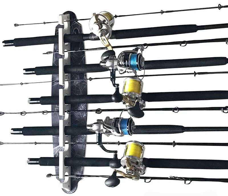  Reel Salty Waterproof 11 Fishing Rod Wall/Ceiling Storage Rack - Gray