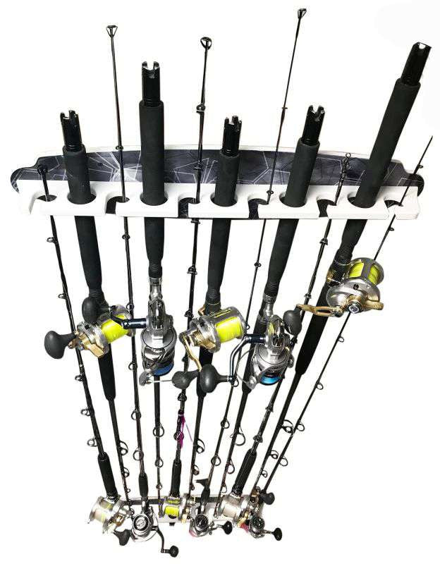  Reel Salty Waterproof 11 Fishing Rod Wall/Ceiling Storage Rack - Gray