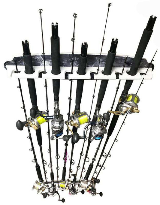  Reel Salty Waterproof 11 Fishing Rod Wall/Ceiling Storage Rack - Gray