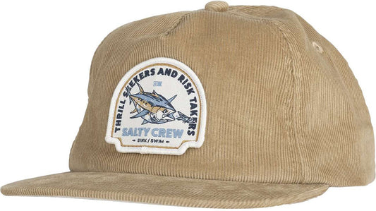 Salty Crew Chaser Cord 5 Panel Hat - Straw