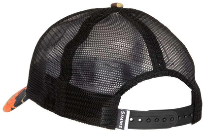  Simms Bass Patch Trucker - Woodland Camo Flame