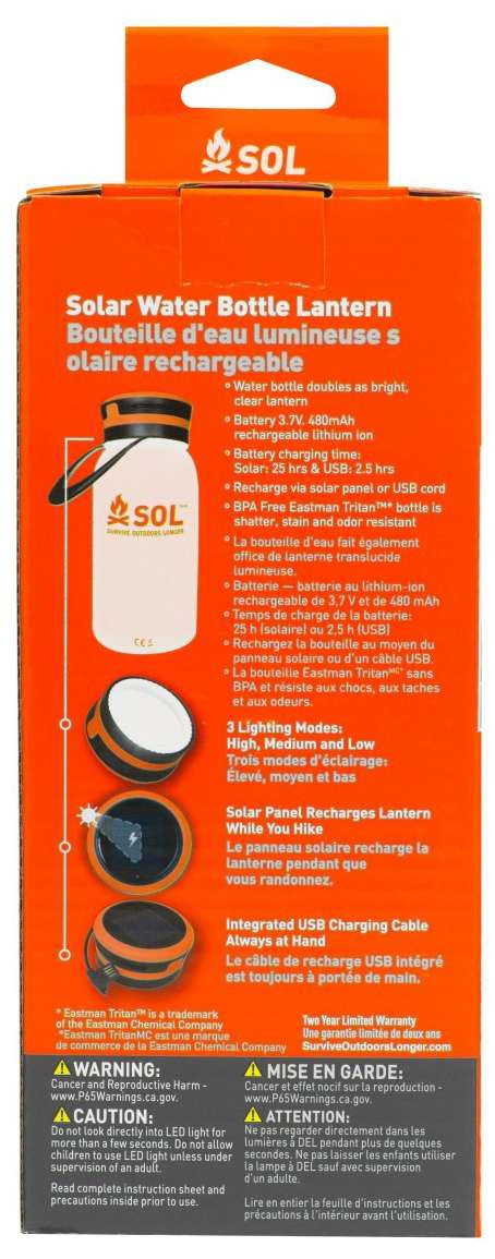  Survive Outdoors Longer Venture Solar Water Bottle Lantern