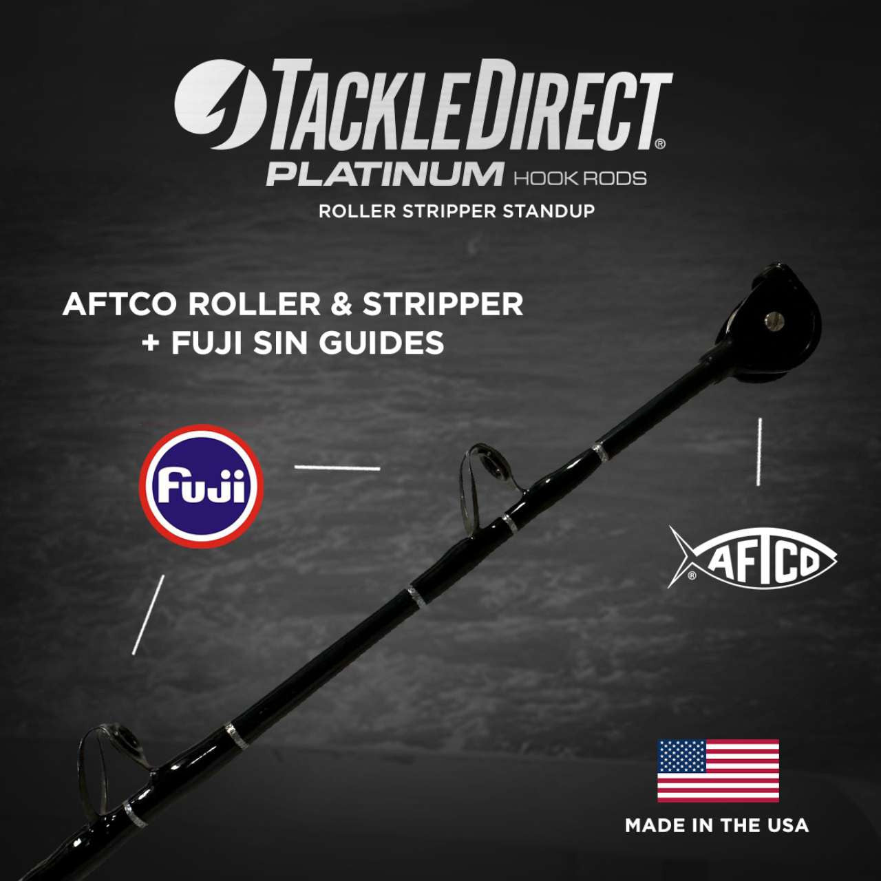  TackleDirect TDPS605080RS Platinum Hook Roller Stripper Conventional Standup Rod (Alps Reel Seat)