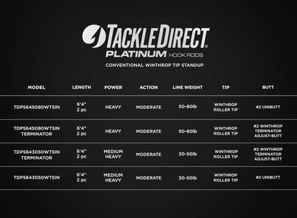  TackleDirect TDPS645080WTSIN Platinum Hook Standup Rod W/ Winthrop Tip