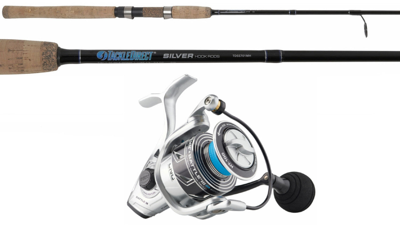  Penn Battle III DX BTLIII4000DX / Silver Hook TDSS701MH Inshore Combo