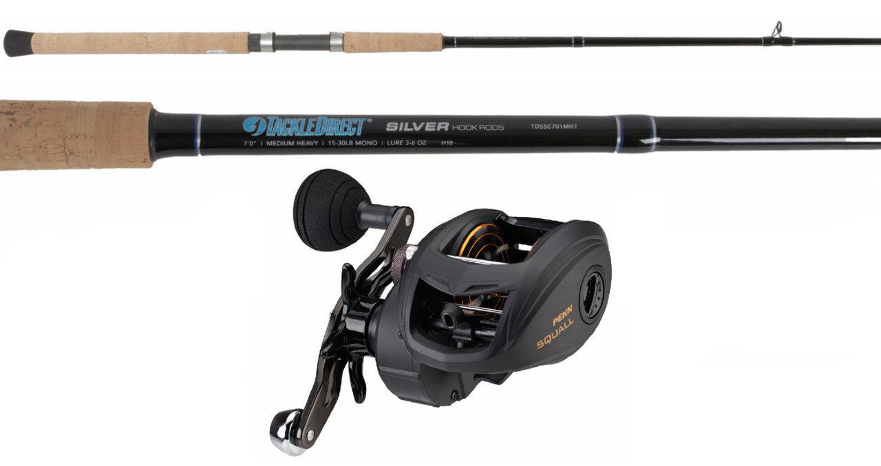  TackleDirect TDSSC701MHT / Penn SQL400LPLH Squall Baitcasting Combo